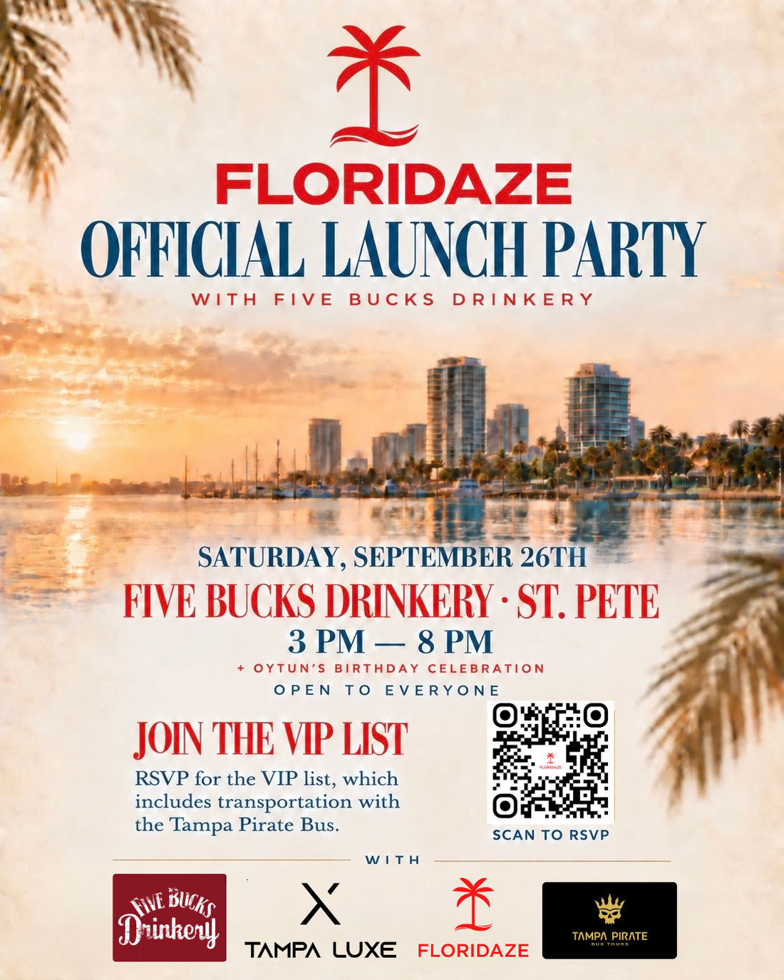 Floridaze Launch Party: Saturday, September 26 at Five Bucks Drinkery in St. Pete