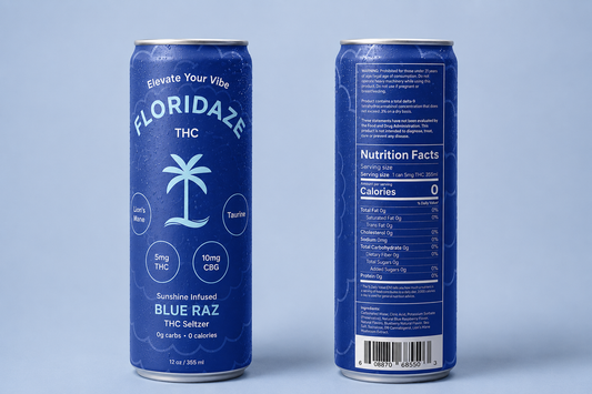 Floridaze Blue Raz 4-Pack – Sunshine Infused Seltzer (12oz)