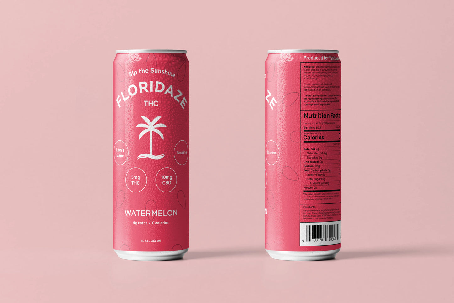 Floridaze Watermelon 4-Pack – Sunshine Infused Seltzer (12oz)