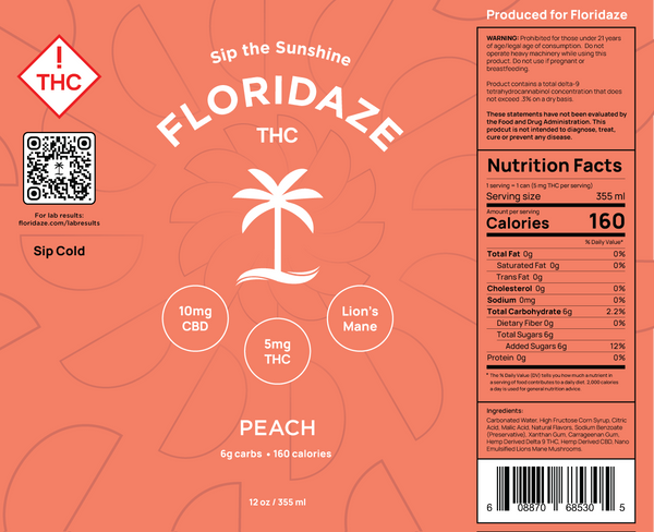 Peach nutrition label