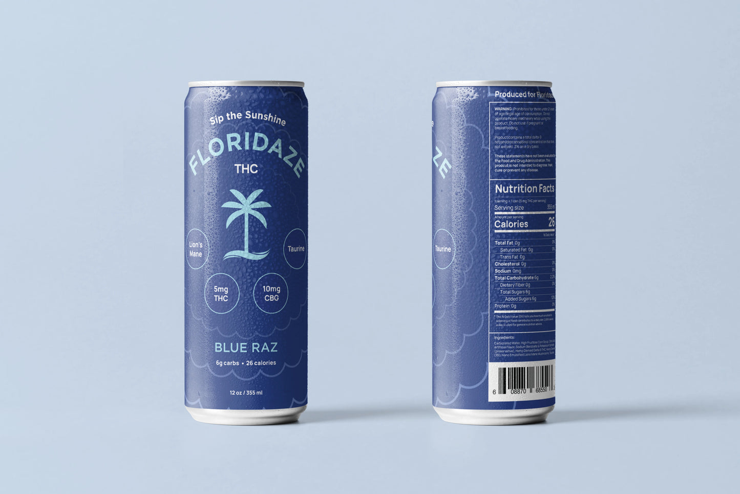 Floridaze Blue Raz 4-Pack – Sunshine Infused Seltzer (12oz)